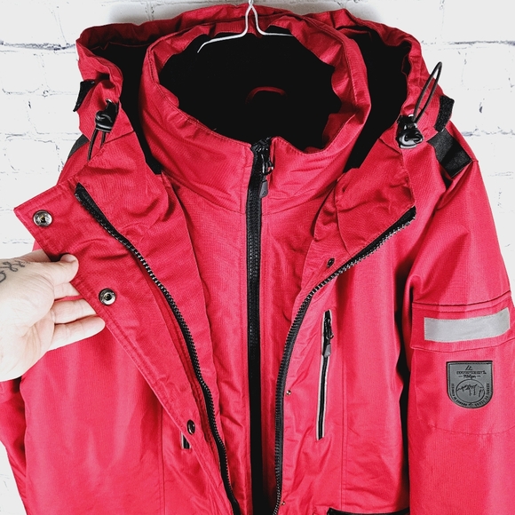 MOUNTAIN RIDGE | double zip & snap button closure reflective warm winter parka - Picture 4 of 11